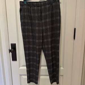 HALOGEN check pants in Charcoal US L🌸